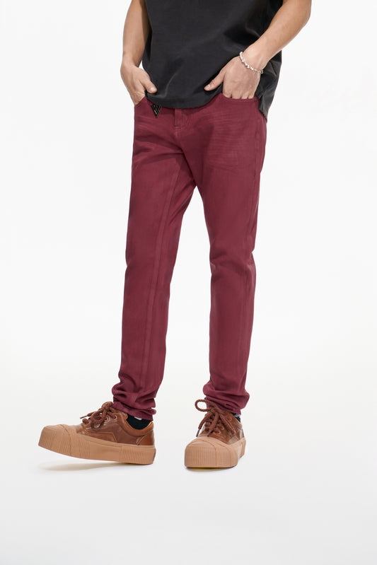 Mr.Slim Burgundy Waxed Skinny Jean