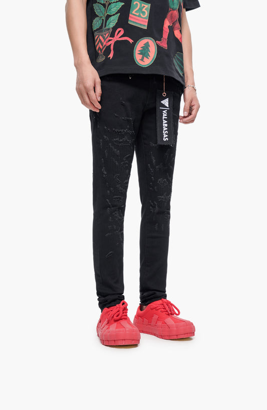 Lockdown Stacked Jet Black Jean