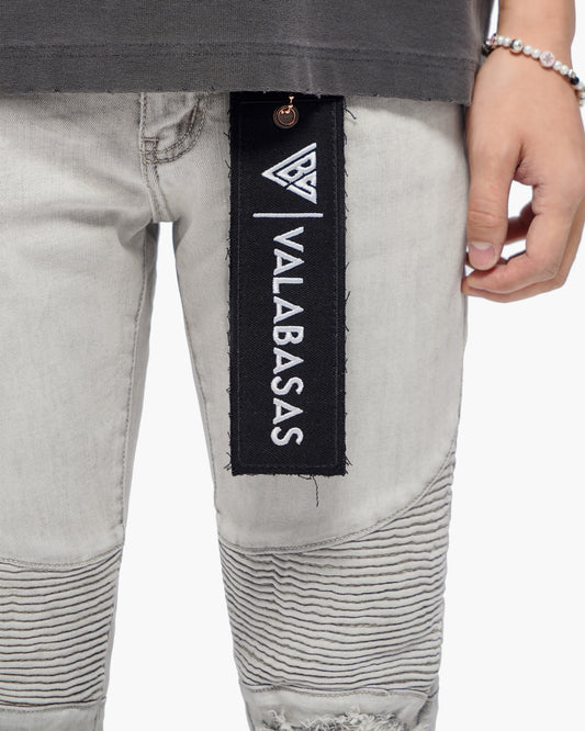 Mr.Biker Snow Grey Skinny Jeans