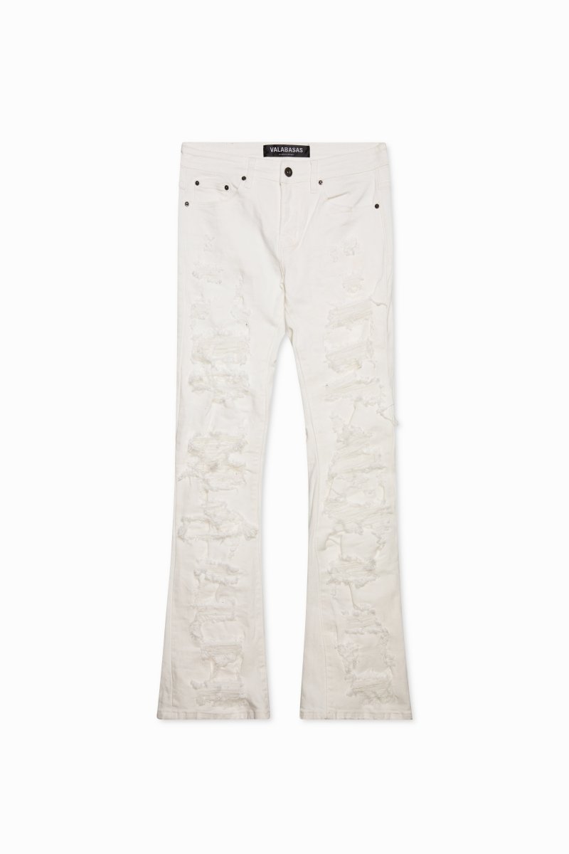 VALABASAS ホワイト フレアデニム BREACH' STACKED FLARE DENIM WHITE – Valabasas