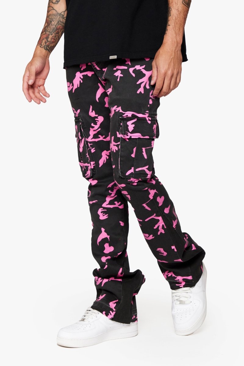 “COMMANDER " ROSE SHADOW STACKED FLARE JEAN - Valabasas