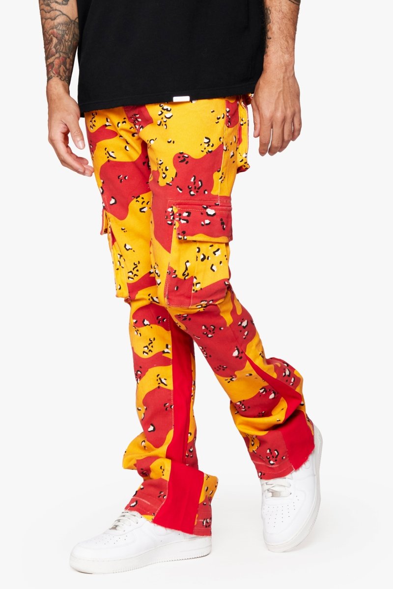 “COMMANDER " STACKED FLARE JEAN BADLAND CAMO - Valabasas