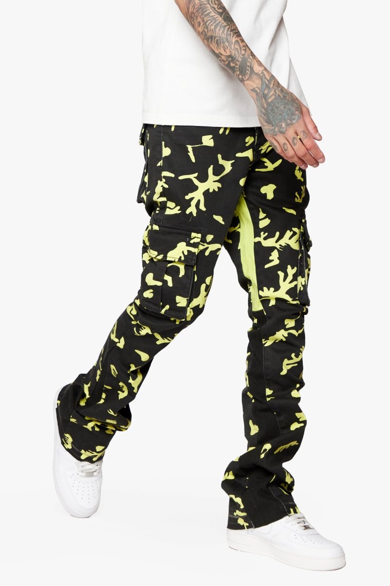 “COMMANDER " STACKED FLARE JEAN NEON SHADOW - Valabasas