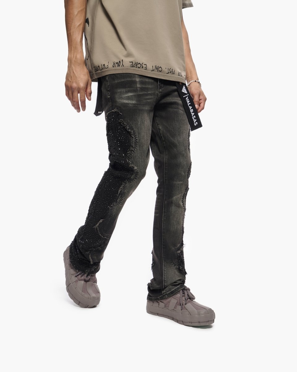 Convoy Stacked Grey Black Jeans – Valabasas