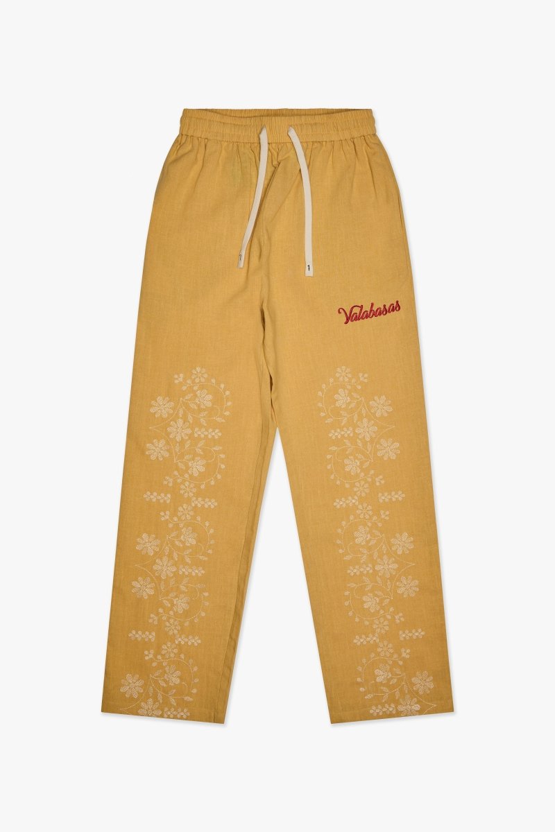 Corso Linen Straight Pants Yellow – Valabasas