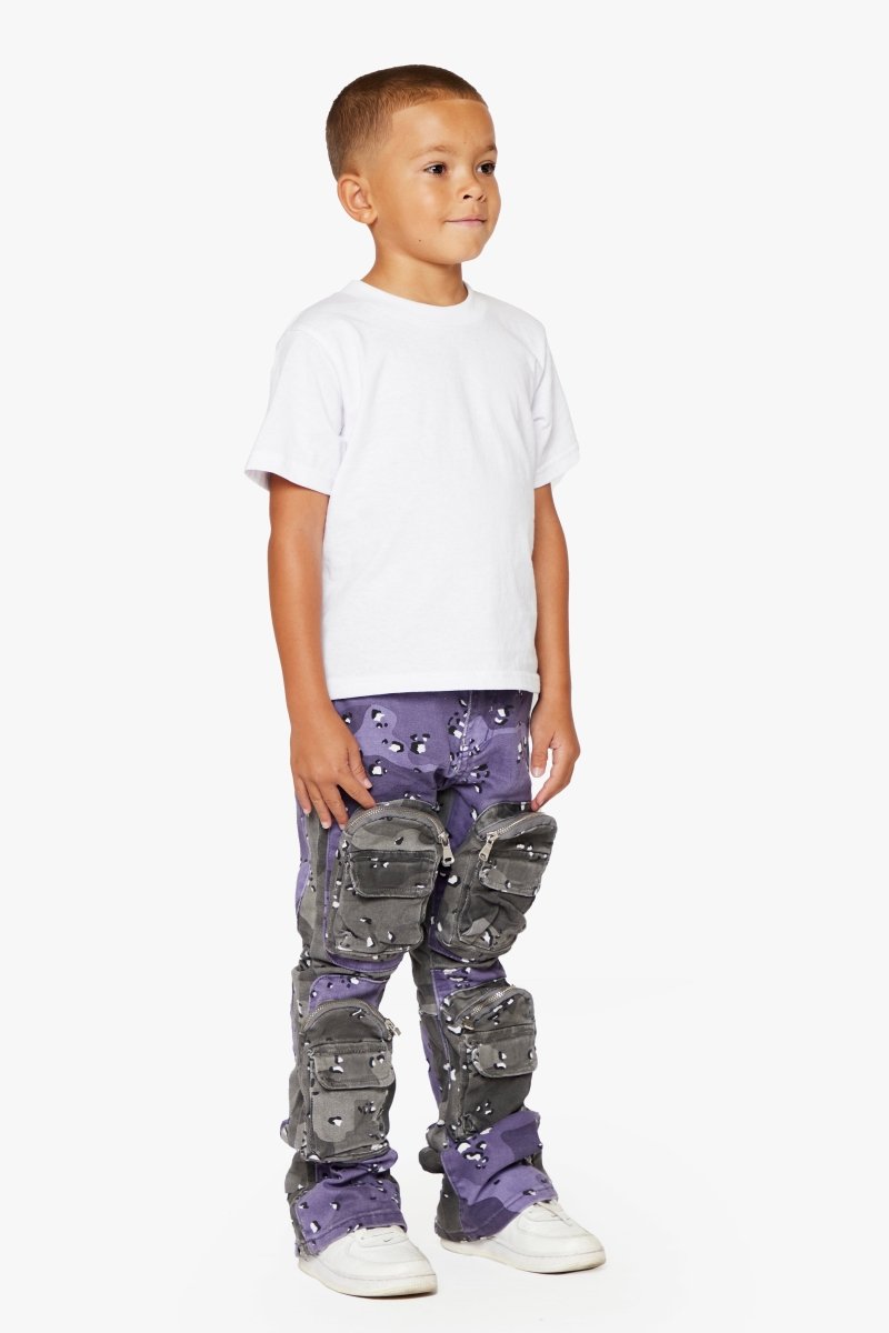 "DUAL SOLDIER” KIDS STACKED FLARE PLUM PURPLE - Valabasas