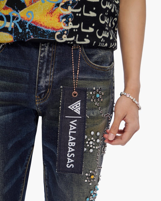 Embargo Dark Blue Wash Skinny Jeans - Valabasas