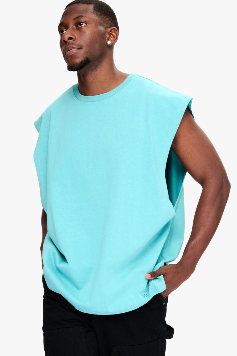 Essential Sleeveless Tee Turquoise - Valabasas