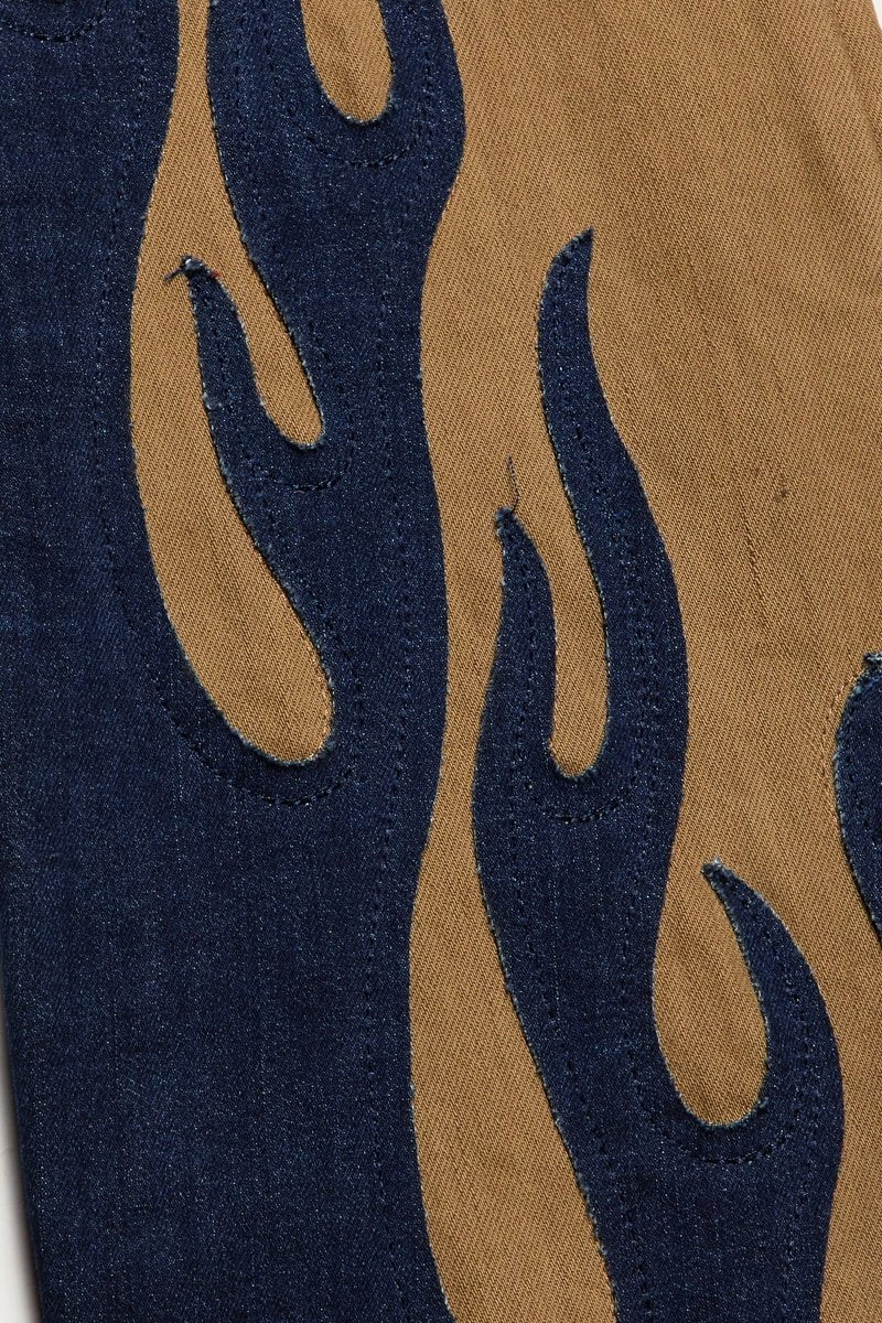 "FLARE" STACKED FLARE JEAN BROWN BLACK - Valabasas