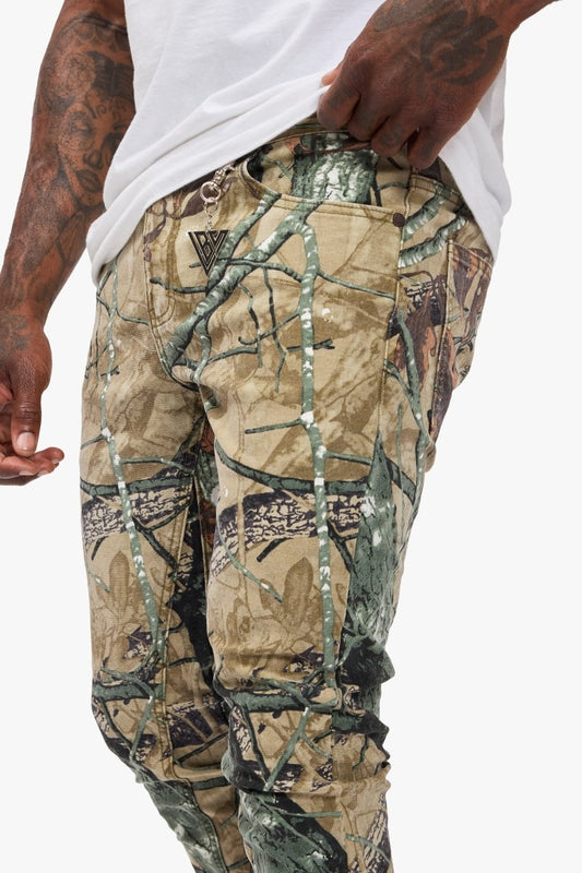 Hazard Forest Camo Stacked Jeans - Valabasas