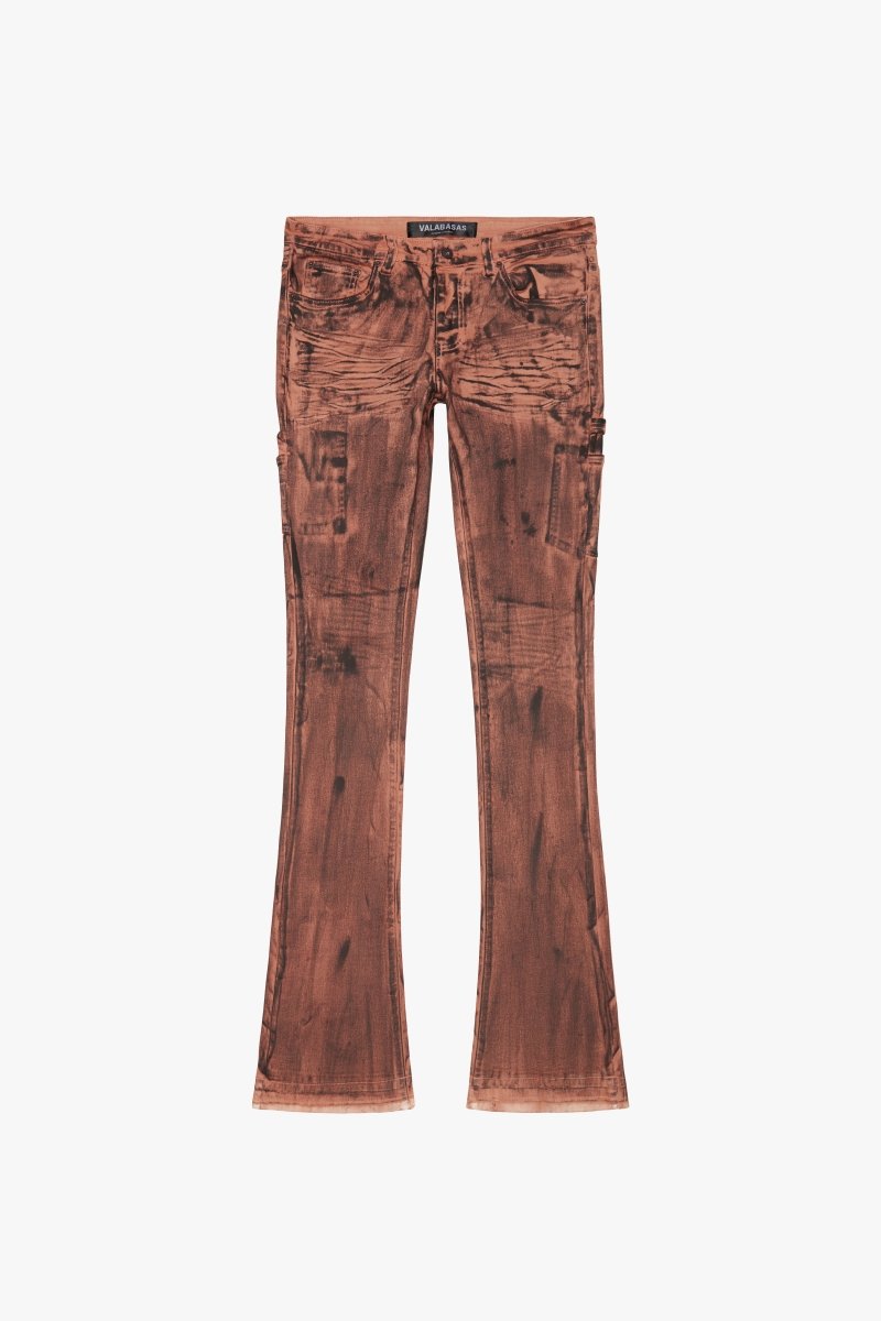 INKSTRIKE” STACKED FLARE JEAN TAN BLACK – Valabasas