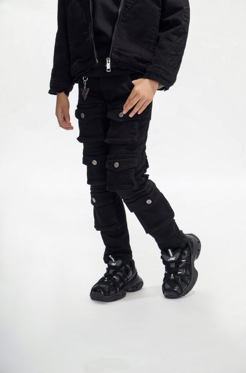 Kids Pocros Black Stacked - Valabasas
