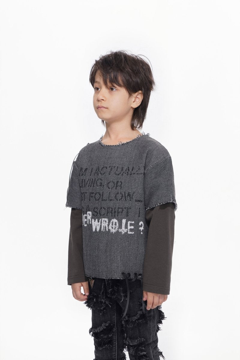 Kids Scripted Grey Tee - Valabasas