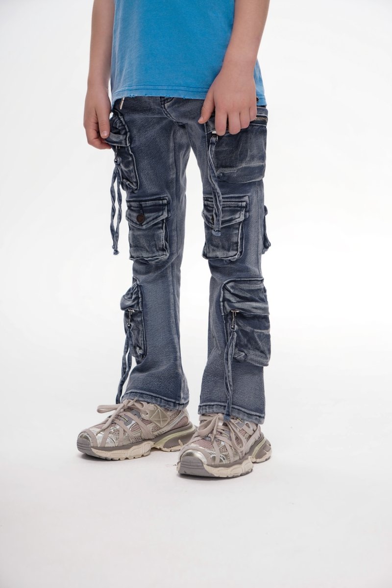 Kids Strike Indigo Washed Stacked - Valabasas