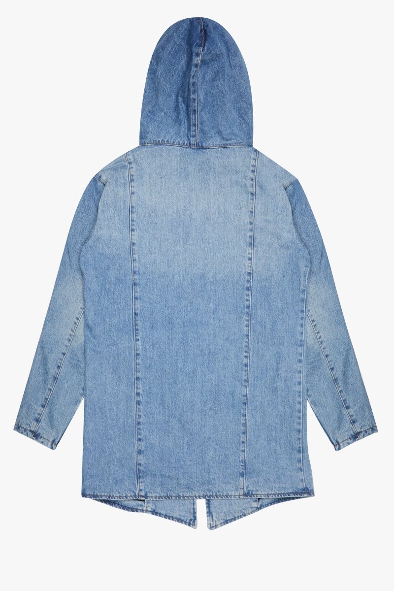 "KREED" DENIM TRENCHCOAT LIGHT BLUE - Valabasas