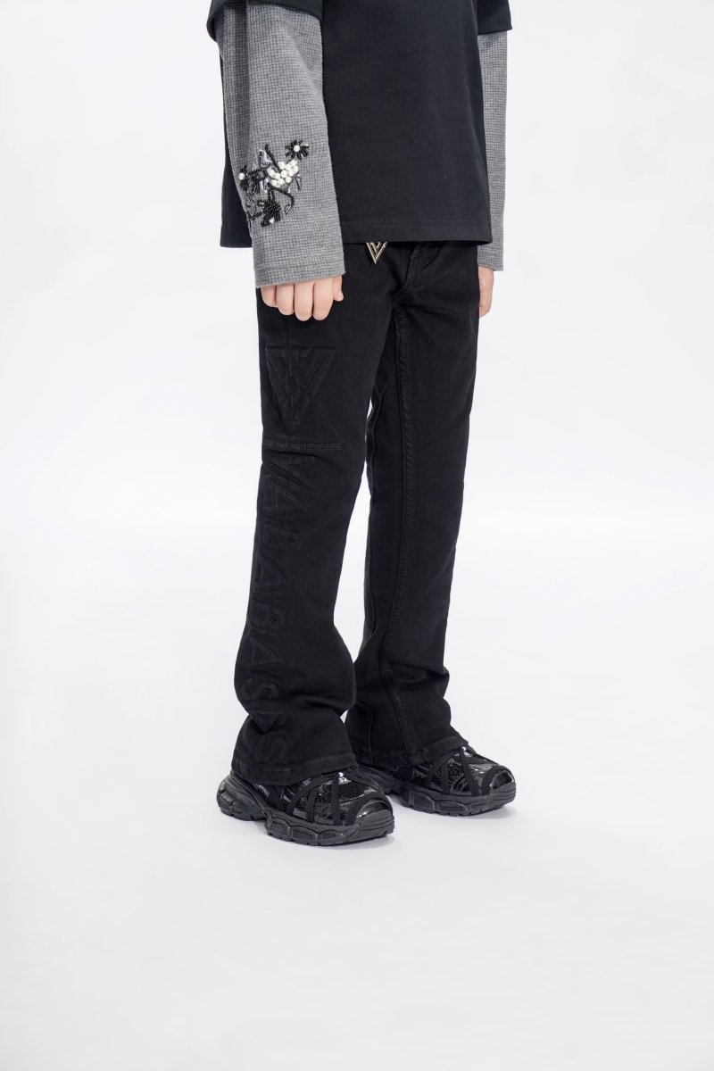 Lore Kids Jet Black Stacked Jeans - Valabasas