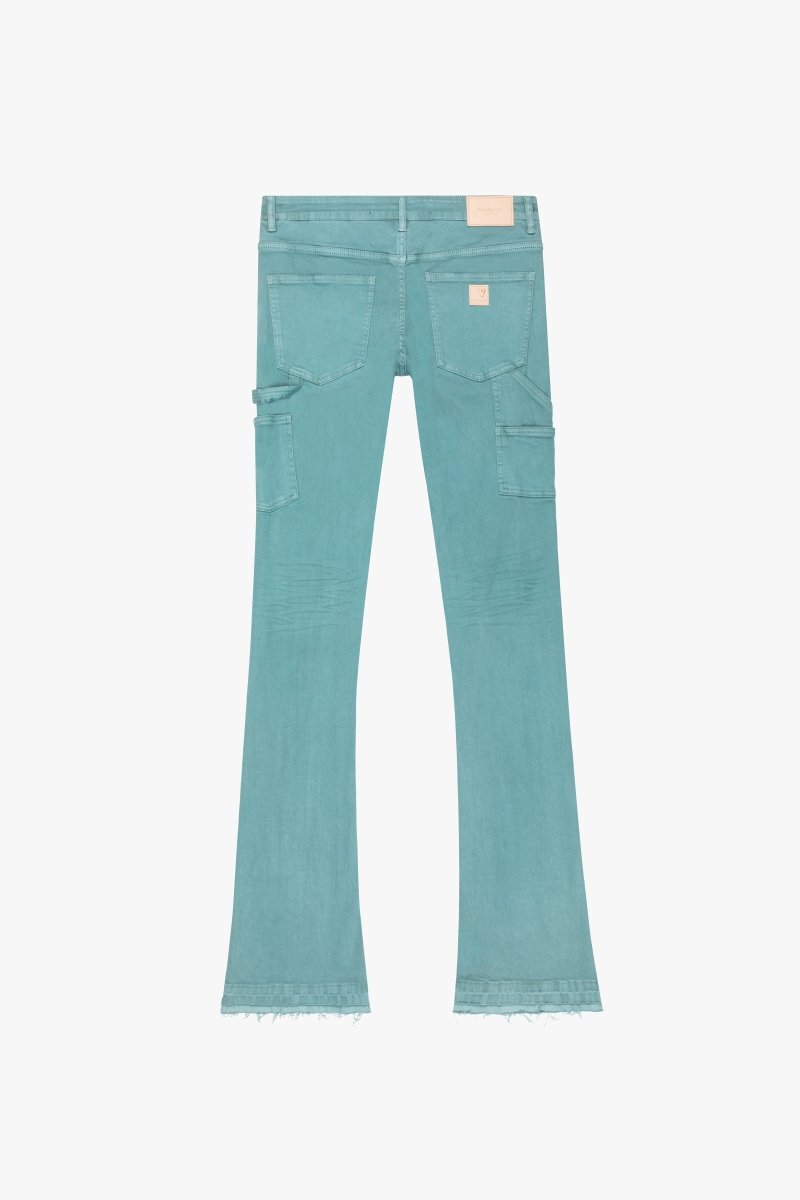 "MR. EXTENDO" STACKED FLARE JEAN OCEAN BLUE - Valabasas