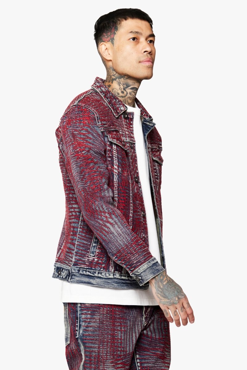 "MR. STITCHED" DENIM JACKET CORAL HAZE - Valabasas