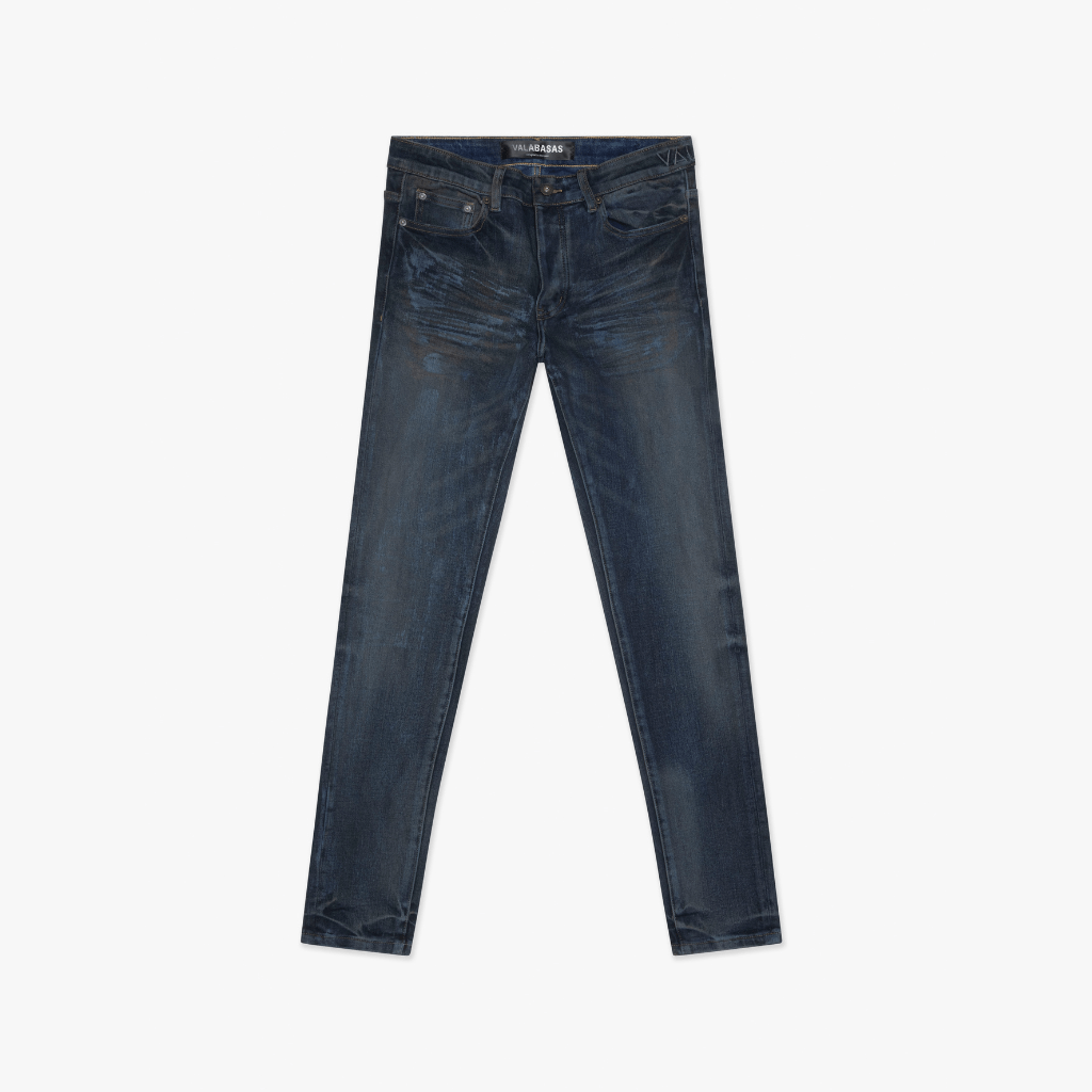 Mr. Flex Dark Blue Waxed Skinny Jeans – Valabasas