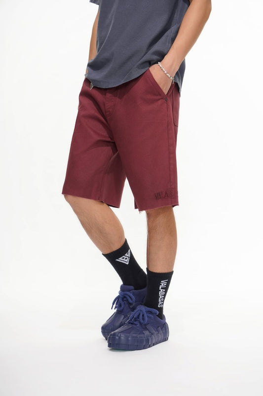 Mr.Shorts Burgundy Waxed Jorts - Valabasas