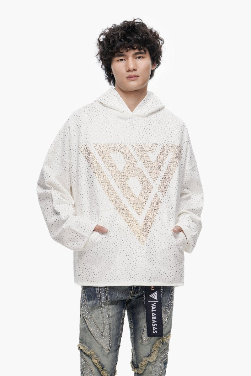 Poppin White Rhinestone Hoodie – Valabasas