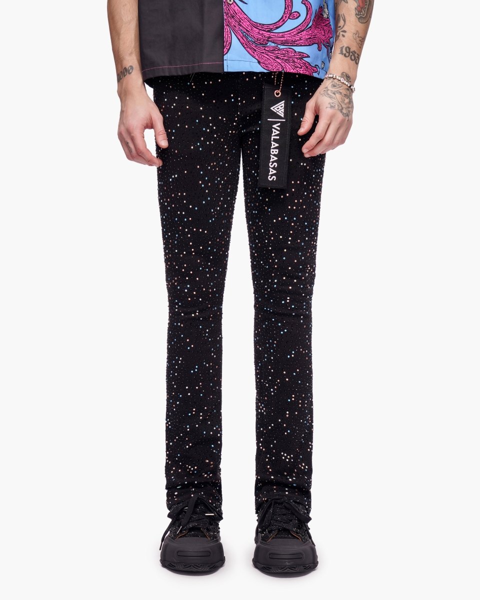 パンツ VALABASAS black denim size30 mr-flex-skinny-black-waxed-