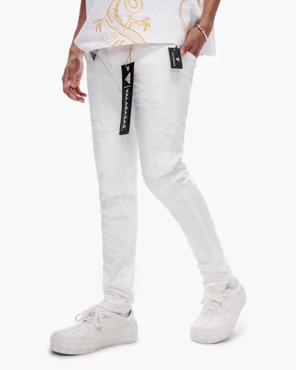 VALABASAS ホワイト スキニージーンズ Repair Skinny White – Valabasas