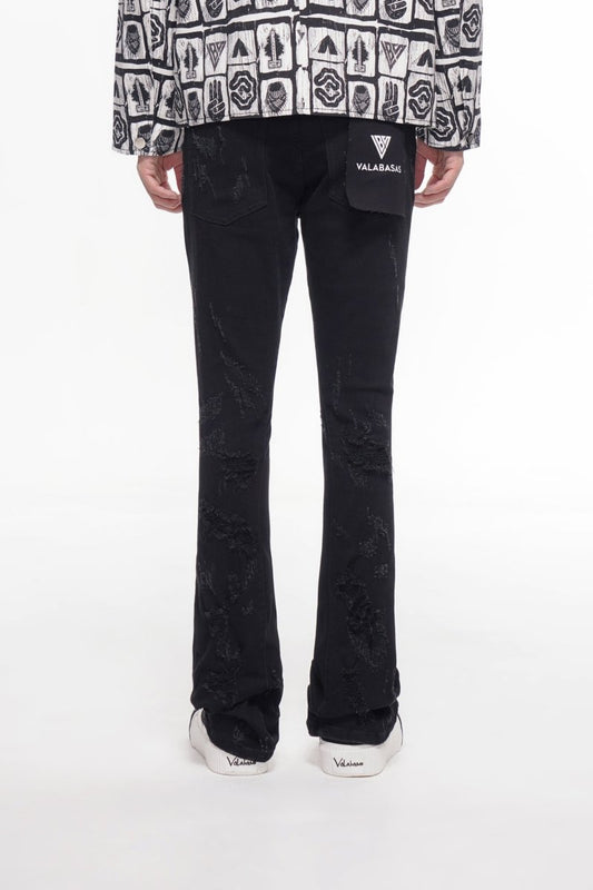 Steeltoe Stacked Jet Black Jean - Valabasas