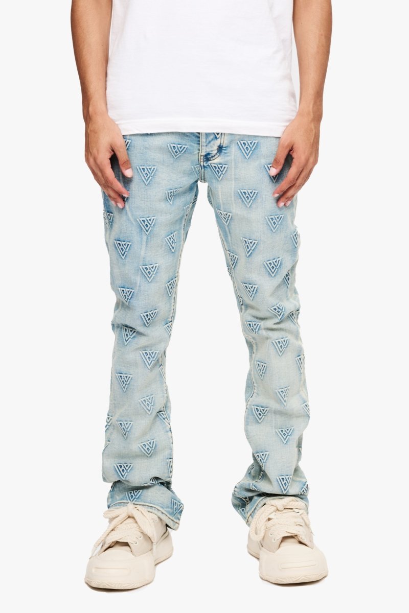 Tagged Stacked Flare Jean Blue Washed – Valabasas