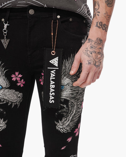 Tenka Stacked Denim Jet Black - Valabasas
