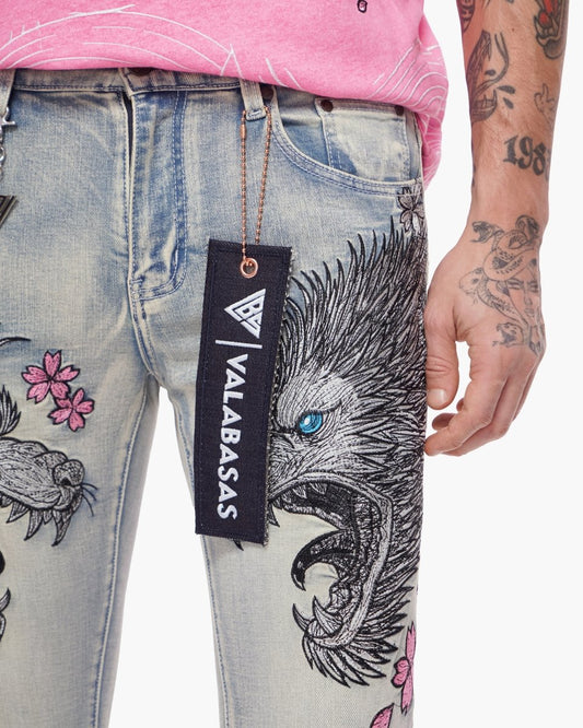 Tenka Stacked Denim Light Blue Wash - Valabasas