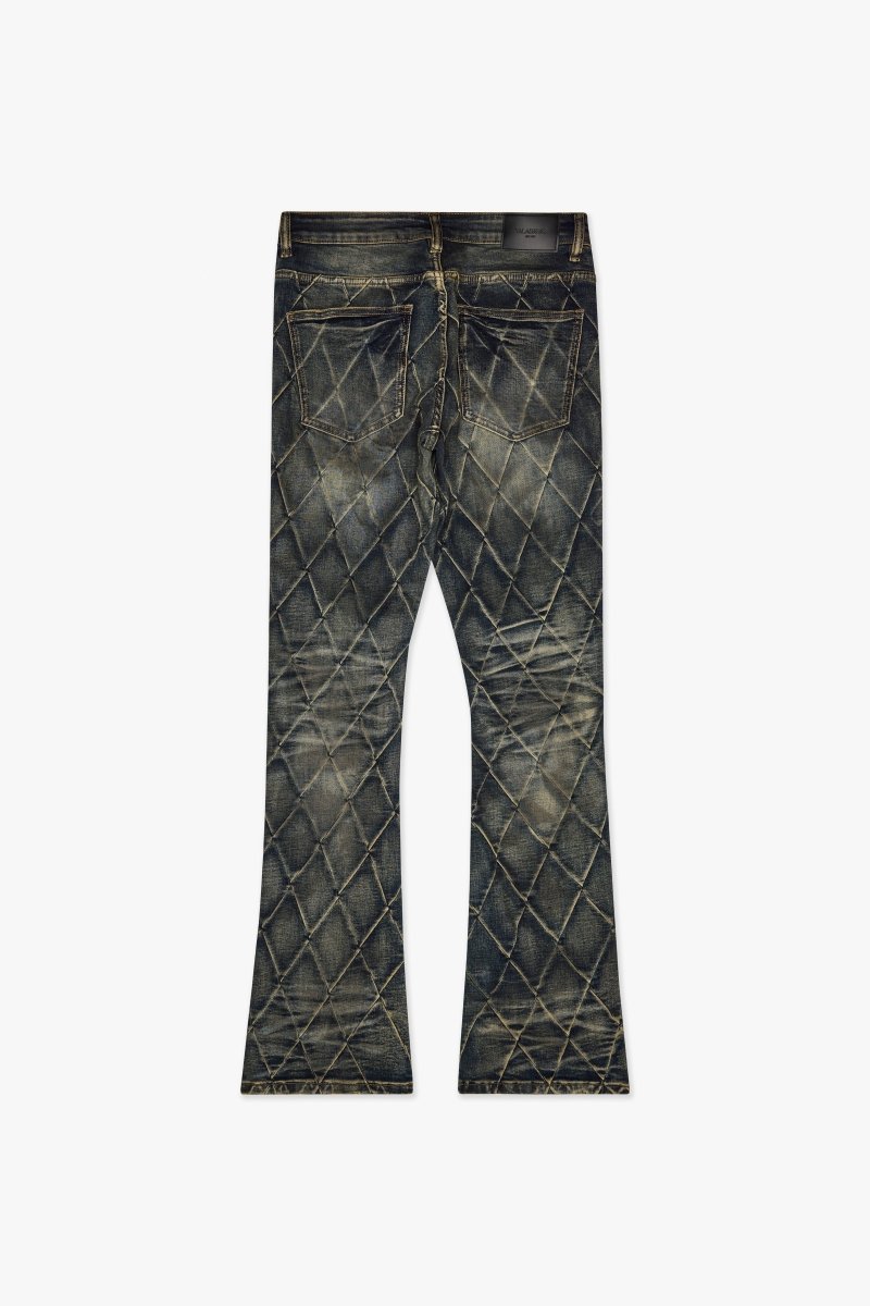 Tire Stacked Flare Jean Blue Vintage - Valabasas