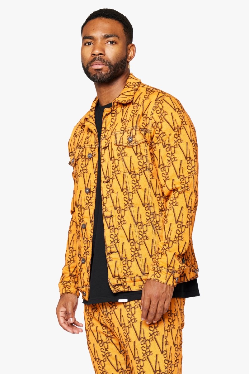 "V - INK" JACKET BLACK ORANGE - Valabasas