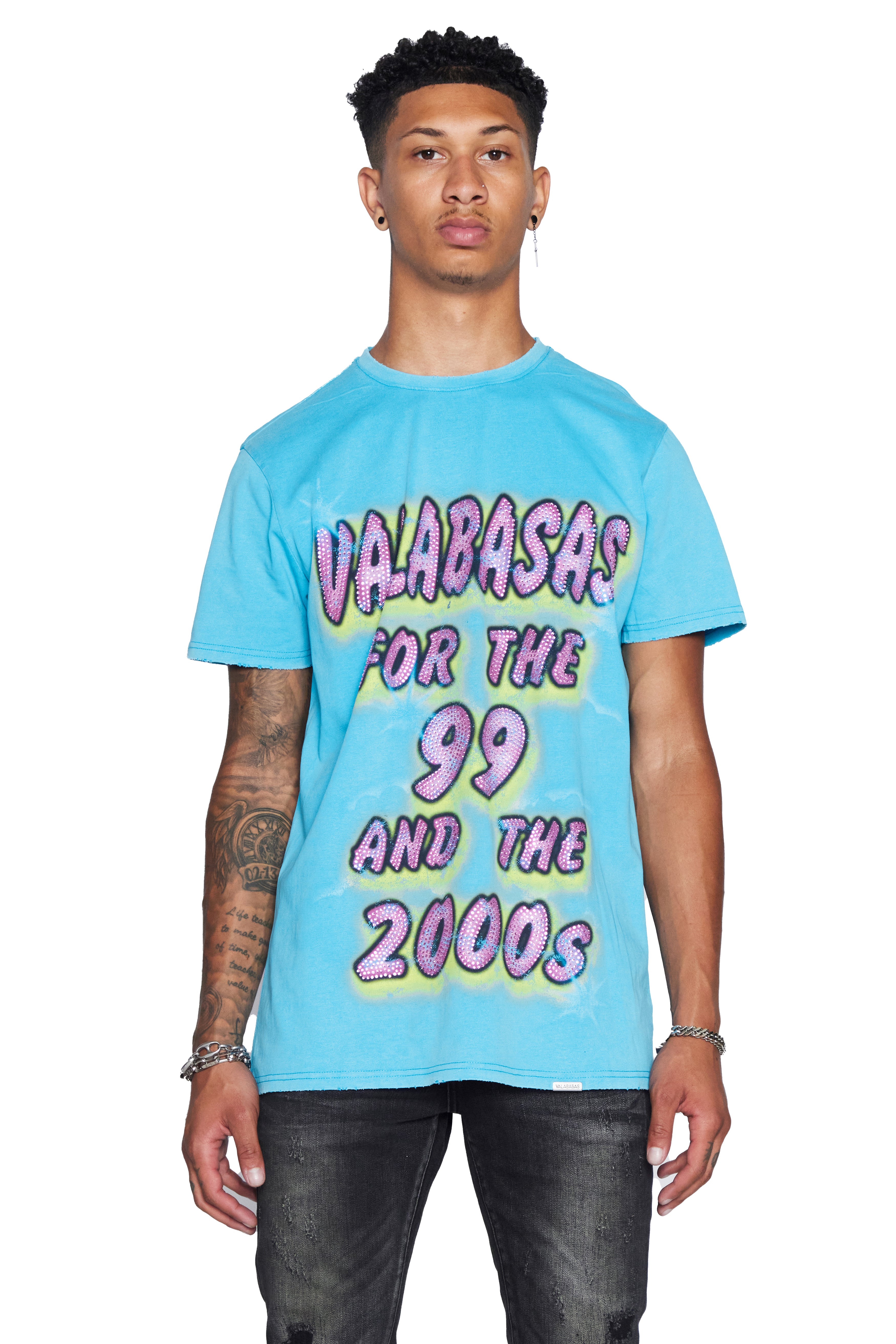 VALABASAS TEE “TAKE OVER” VINTAGE SKY – Valabasas Denim