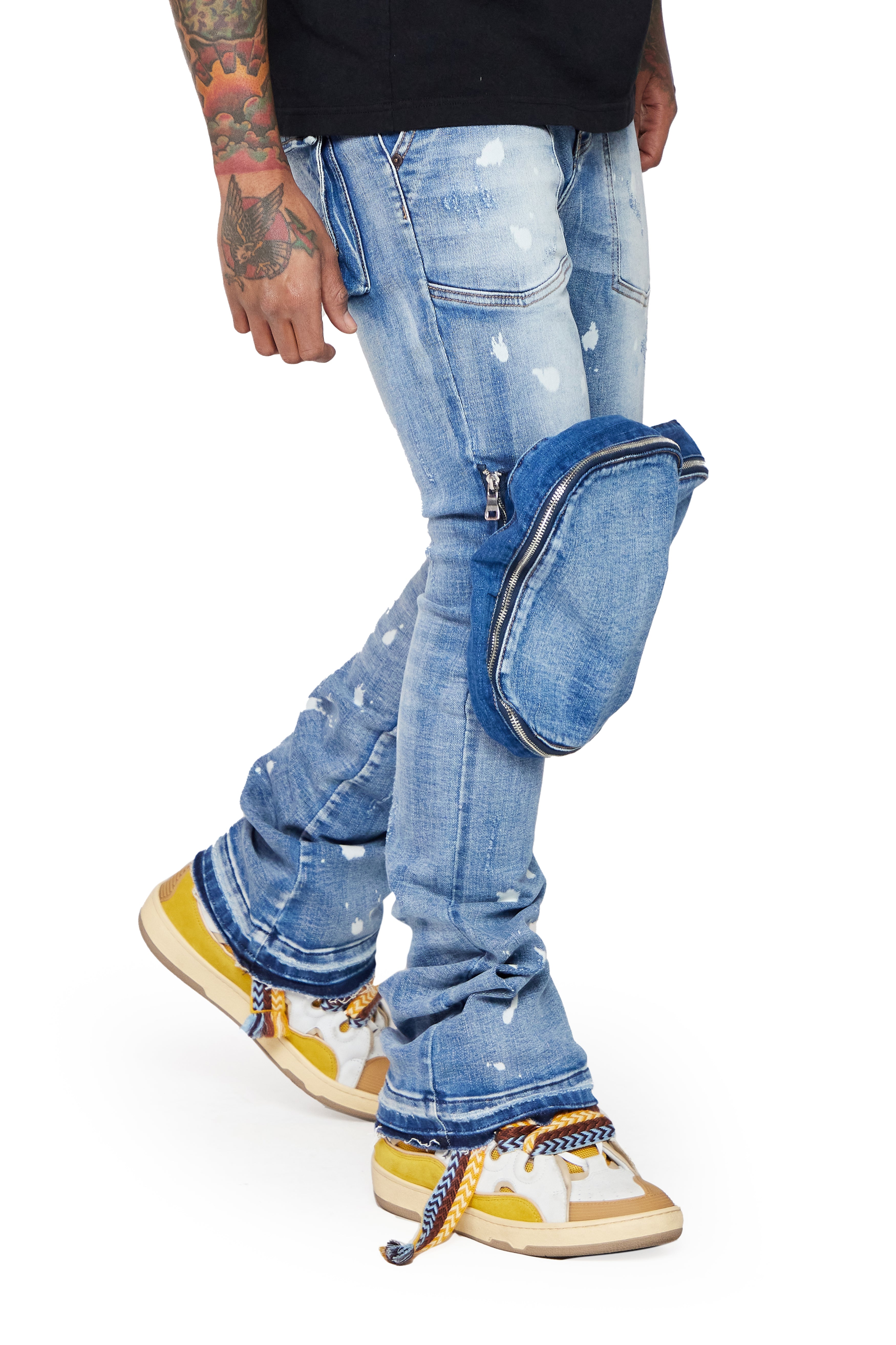 LEOPOLD” BLUE WASHED STACKED FLARE JEAN – Valabasas Denim