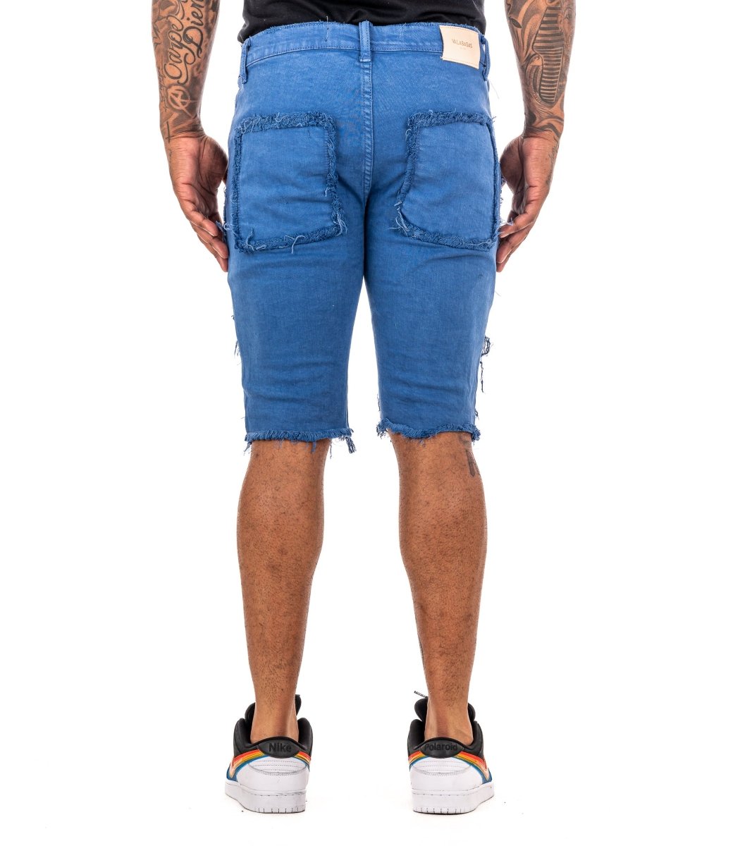 "MAUI” DENIM SHORTS BLUE REALE - Valabasas