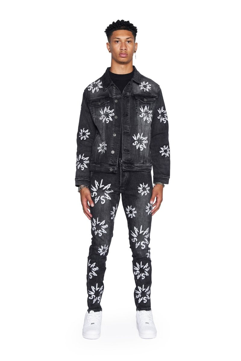 V ART” JACKET BLACK WASHED – Valabasas