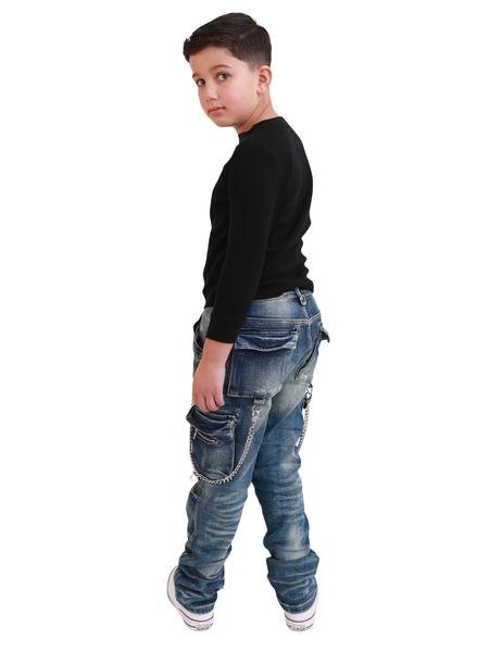 VPLAY KIDS JEANS "AURA" LIGHT WASHED - Valabasas