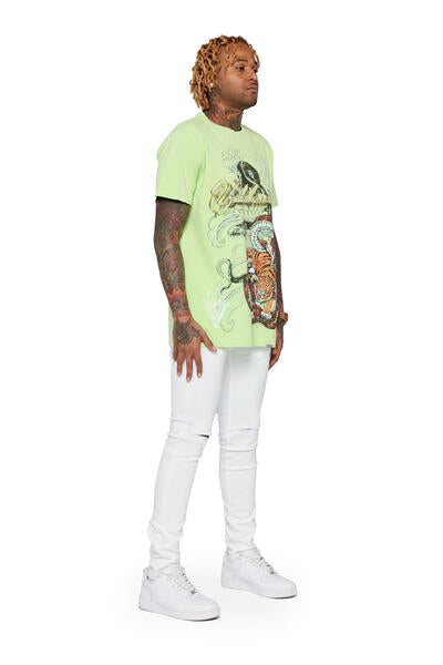 VALABASAS TEE "JUNGLE" VINTAGE LIME