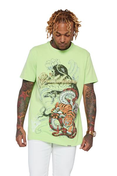 VALABASAS TEE "JUNGLE" VINTAGE LIME