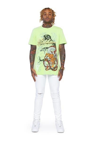 VALABASAS TEE "JUNGLE" VINTAGE LIME