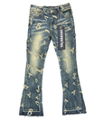 KIDS "V-SCRABBLE" DARK BLUE STACKED JEAN