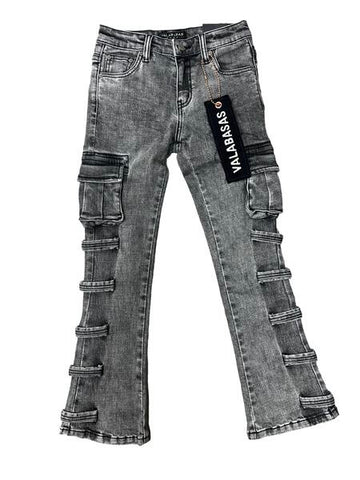 KIDS "QUANTICO" DENIM STACKED  LT GREY