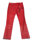 KIDS "CERNIERA" LEATHER STACKED RED/BLACK