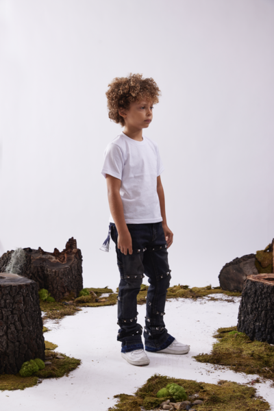 KIDS "PYGROS" DARK GREY WASH STACKED