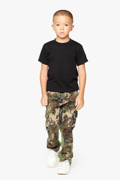 KIDS "COMMANDER" DENIM STACKED GROUND GREEN