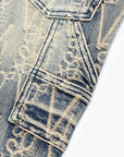 KIDS "V-SCRAWL" DENIM STACKED BLACK DIRTY VINTAGE