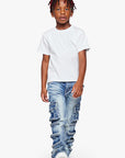 KIDS "QUANTICO" DENIM STACKED  LT BLUE WASH JEANS