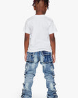 KIDS "QUANTICO" DENIM STACKED  LT BLUE WASH JEANS