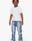 KIDS "QUANTICO" DENIM STACKED  LT BLUE WASH JEANS